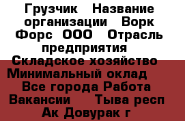 Грузчик › Название организации ­ Ворк Форс, ООО › Отрасль предприятия ­ Складское хозяйство › Минимальный оклад ­ 1 - Все города Работа » Вакансии   . Тыва респ.,Ак-Довурак г.